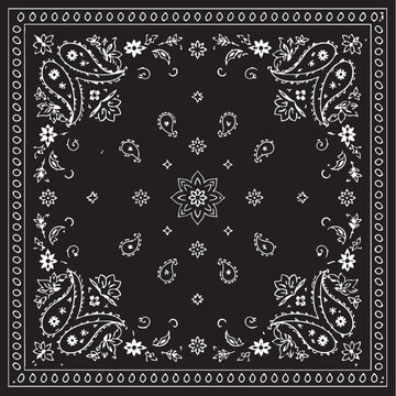 Vintage Paisley Bandana Pattern Collection with Skull and Ornamental Decorative Vector Set