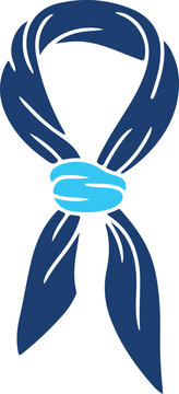Blue Scout Neckerchief Flat Vector Icon