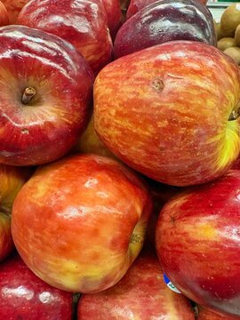 Fresh Red Apples at a Local Farmers Market