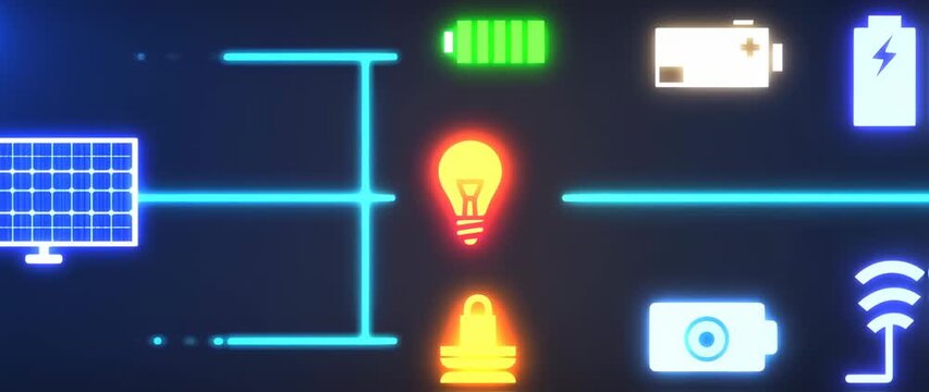 Modern sustainable energy system graphic