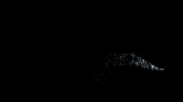 glittering sparkles twinkle stars line and twinkle sparkle stars animation,creating a sparkling pixie dust path across vibrant black screen 4k video.