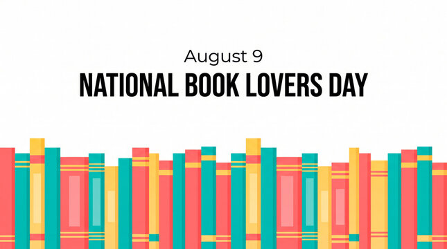 Colorful books celebrating national book lovers day on august 9