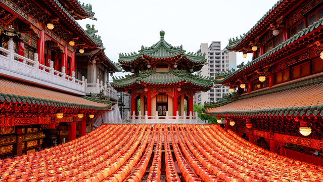 Sunfong Temple lantern display in Kaohsiung, Taiwan