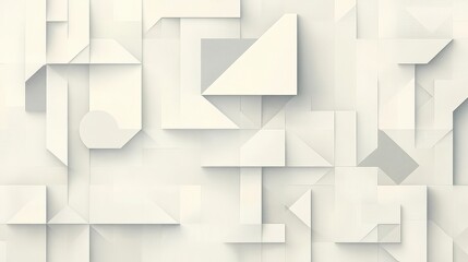 Fototapeta premium Abstract white geometric background. Minimalist 3D paper shapes with soft shadows and clean texture.
