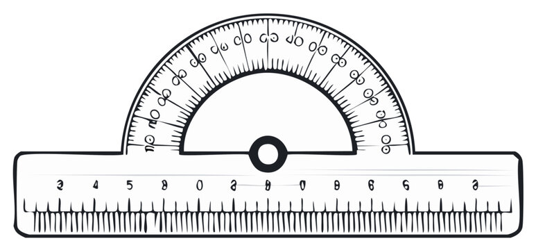 Transparent protractor measurement instrument for math and geometry studies