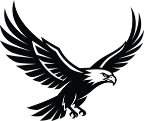 Fototapeta premium Majestic eagle soaring black and white graphic design for branding and emblems