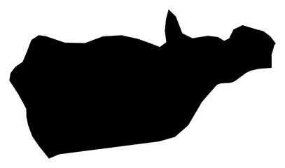 A contour map of Viqueque. Timorese district regencies silhouette © Ungrim