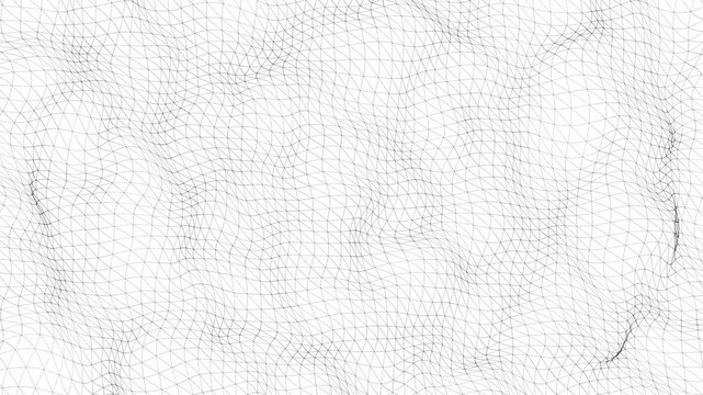 Abstract wave surface grid mesh on a white background in slow motion. Seamless loop	