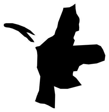 A contour map of Mannar. Sri Lankan district silhouette