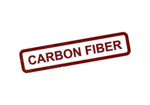 Red carbon fiber stamp or label with text illustration