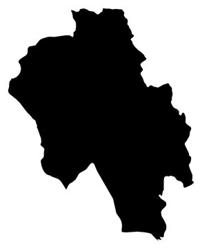 A contour map of Bago. Burmese region silhouette