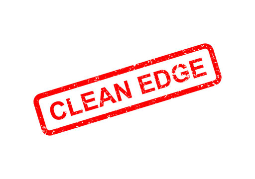 Clean edge red rubber stamp with bold text illustration