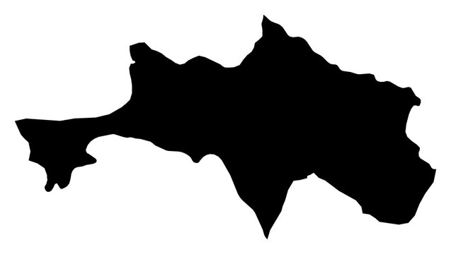 A contour map of Bolikhamsai. Laotian province silhouette