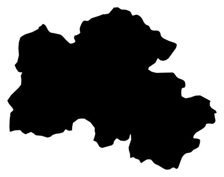 A contour map of Houaphanh. Laotian province silhouette