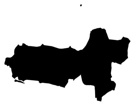 A contour map of Central Java. Indonesian province silhouette