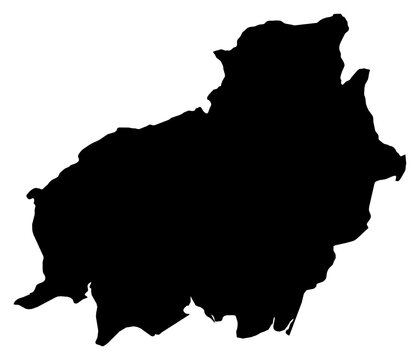 A contour map of Central Kalimantan. Indonesian province silhouette