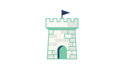Green Castle Tower with Flag. © Dasim