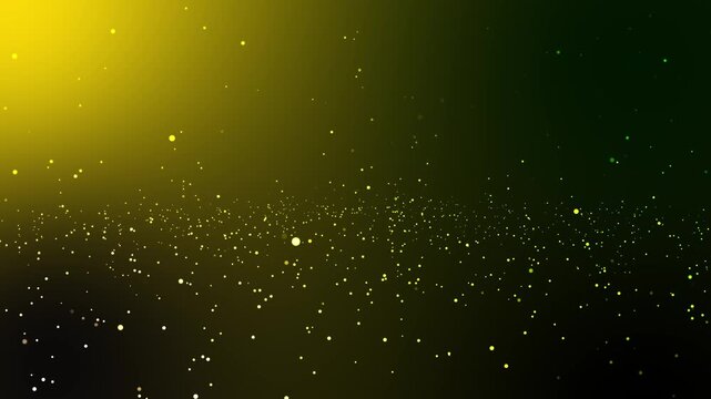 Abstract Particles Loop Background Animation. Glowing yellow light with sparkling particles.