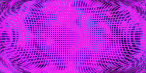 Purple abstract pixel texture bg video screen. Tv pattern background with square noise effect. Futuristic broadcast neon gradient banner for television. Modern vhs led static display element © Qiana