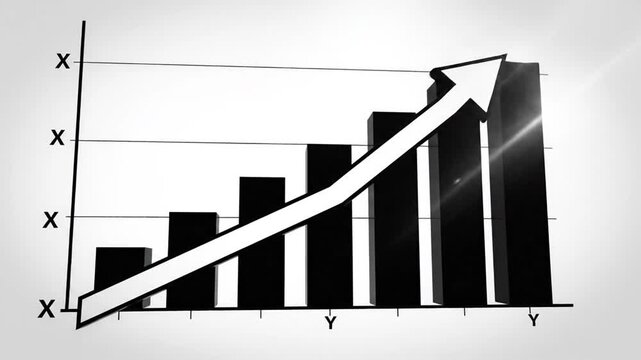 Abstract 3D bar chart showing data on a simple white background