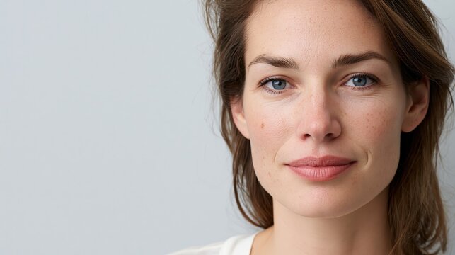 Beautiful woman brunette beauty close-up portrait on a studio environment 
