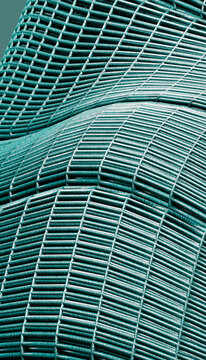 Abstract green render with geometric waves
