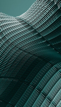 Abstract green wave pattern with intricate texture