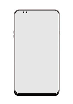 modern smartphone mockup with punch hole display blank screen vector template