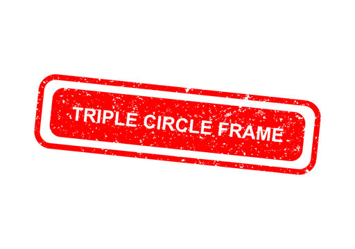 Red triple circle frame stamp with text illustration