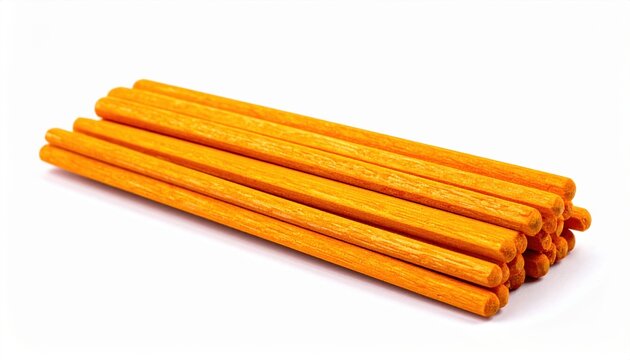 Manicure nail care sticks: A small bundle of natural wooden orange sticks for cuticle care, isolated on a clean white background.