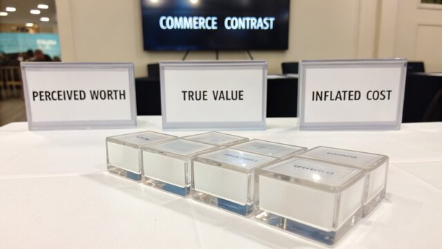 Comparison of Perceived Worth, True Value, and Inflated Cost in Commerce Context on Display for Educational Presentation