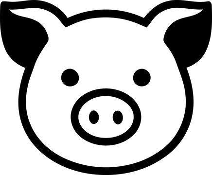 Pig head symbol design for livestock farming and agriculture theme with livestock agriculture illustration silhouette isolated
