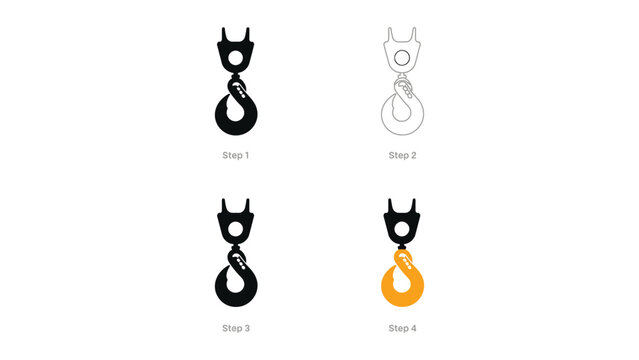 Devil head, infinity symbol logos, vector icons, black and orange