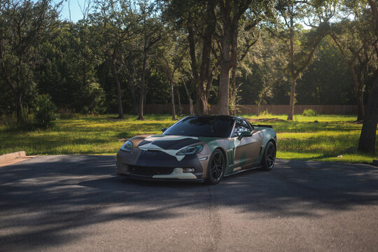 Came wrapped 2007 Chevrolet Corvette C6 in Beaufort, South Carolina, July 14, 2026