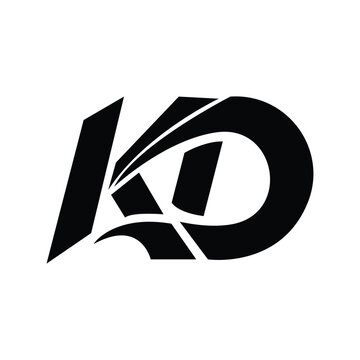 Custom modern lettering design featuring stylized initials kd, typography