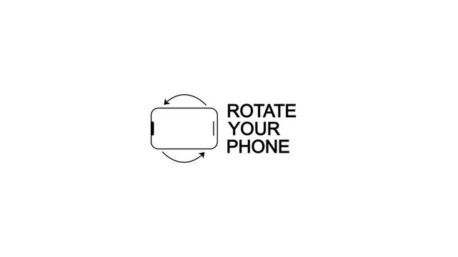 device rotate instruction animation with alpha channel. rotate your phone animation in 4k with transparent white background.