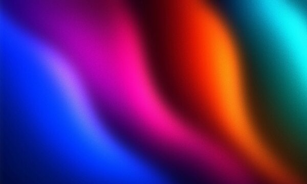 Vibrant abstract background featuring smooth flowing waves of deep blue magenta orange and cyan light blending together into a soft glowing gradient composition perfect for modern digital design artis