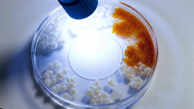 Close-Up Of Petri Dish Showing Resistance Test With Bacterial Growth In Laboratory Setting