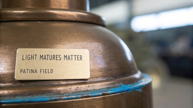 Light Matures Matter: A Close-Up of a Polished Bronze Sculpture in an Art Exhibition Showcasing Innovative Patina Techniques