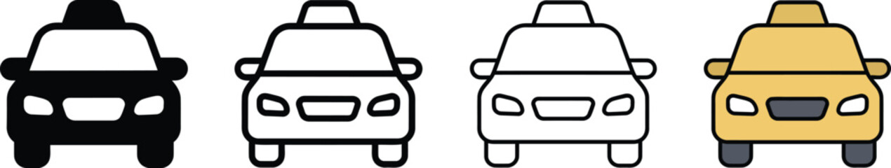 Car icons, vehicle graphics, transportation symbols, taxi illustration set © Ready Bundel