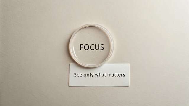 Inspirational Message in Minimalist Style, Focus on Important Aspects of Life with Clear Visual Emphasis on Focus Concept