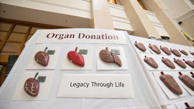Organ Donation Awareness Display with Artistic Representation of Organs Promoting Legacy and Life Continuation