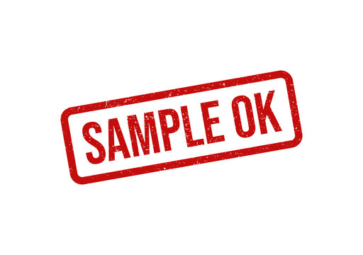 Red grunge rubber stamp mark with the text sample ok