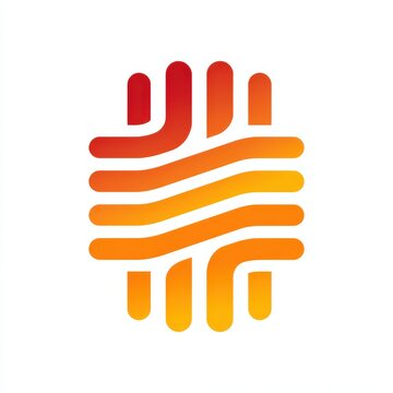 Modern Abstract Oval Fingerprint Wave Lines Warm Gradient Logo Design Red Orange Yellow