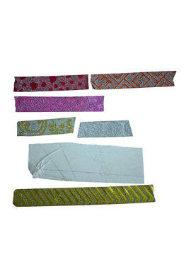 Set of colorful decorative washi tape strips