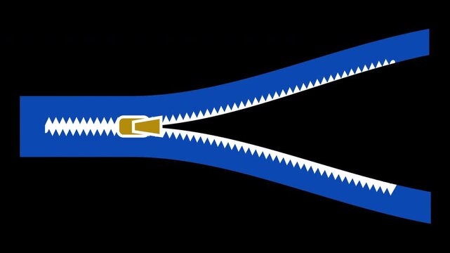 Animated colorful zipper transition wipe curtain horizontal on black background, art, education, science, fashion, cartoon animation preset good for any use, fun character motion graphic design, 4k