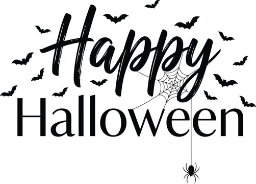 Halloween Greeting with Bats and Spider Webs Featuring Web, Spooky, Festive with Celebration and Holiday Elements for Spiders