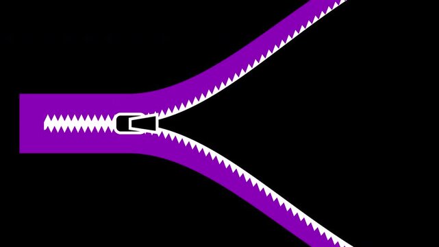Animated colorful zipper transition wipe curtain horizontal on black background, art, education, science, fashion, cartoon animation preset good for any use, fun character motion graphic design, 4k