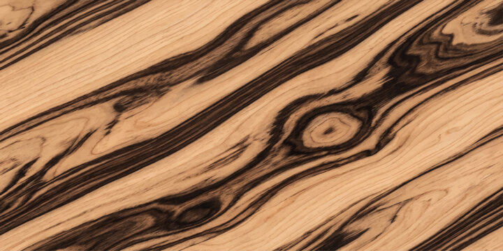 A close-up abstract view of exotic ebony wood grain featuring a striking pattern of light and dark streaks that flow diagonally across the surface, creating a visually captivating texture.