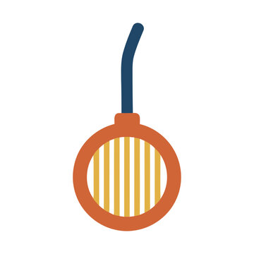 Stylized illustration of a kitchen strainer